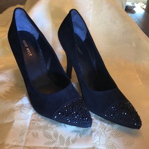 Black Crystal toed pumps